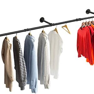 SERENITA 74.5" Super Long Industrial Pipe Clothing Rack 73 inch, Hanging Rod for Closet, Wall Mounted Multi Purpose (73 inch 1 Pack)