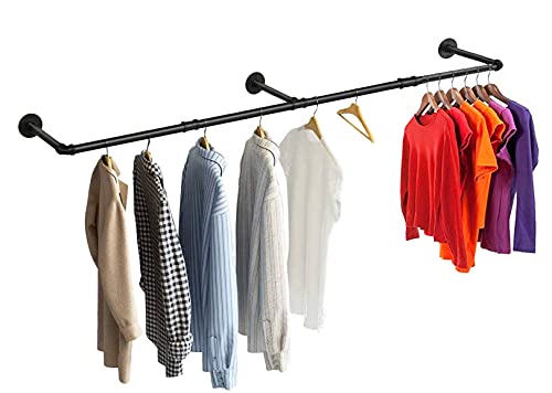 SERENITA 74.5" Super Long Industrial Pipe Clothing Rack 73 inch, Hanging Rod for Closet, Wall Mounted Multi Purpose (73 inch 1 Pack)