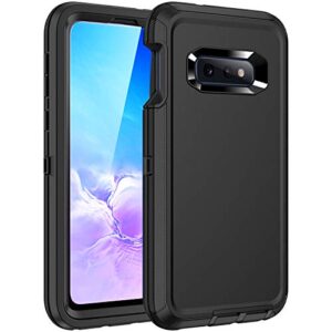 regsun for galaxy s10e case,shockproof 3-layer full body protection [without screen protector] rugged heavy duty high impact hard cover case for samsung galaxy s10e,black