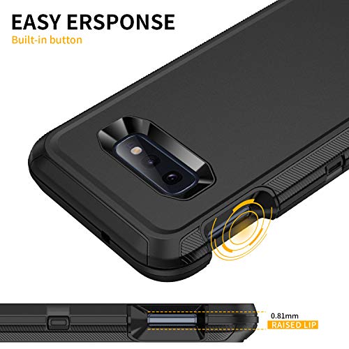 Regsun for Galaxy S10E Case,Shockproof 3-Layer Full Body Protection [Without Screen Protector] Rugged Heavy Duty High Impact Hard Cover Case for Samsung Galaxy S10E,Black