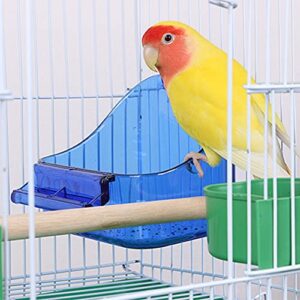 YJJKJ Pet Bird Bath Box, Bird Caged Parrot Bathing Tub, Bird Cage Accessory Bathing Tub Bath for Small Brids Parakeet Canary Budgerigar Lovebirds (Random Color)