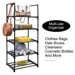 XIHAMA Shoe Rack 5 Tiers Sturdy Metal Shoe Organizer for Entryway, 10-12 Pairs Shoe and Boots Sturdy Organizer Storage Shelf Multifunctional Space Saving Shelf Organizer for Home Storage