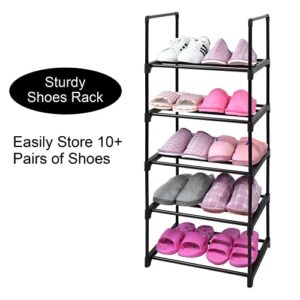 XIHAMA Shoe Rack 5 Tiers Sturdy Metal Shoe Organizer for Entryway, 10-12 Pairs Shoe and Boots Sturdy Organizer Storage Shelf Multifunctional Space Saving Shelf Organizer for Home Storage