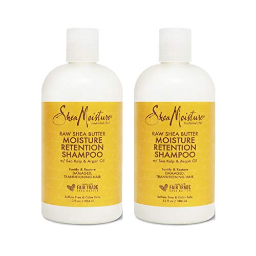 SheaMoisture Moisture Retention Shampoo for Dry, Damaged or Transitioning Hair Raw Shea Butter Shampoo to Hydrate Hair 13 oz 2 Count