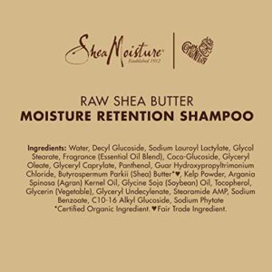 SheaMoisture Moisture Retention Shampoo for Dry, Damaged or Transitioning Hair Raw Shea Butter Shampoo to Hydrate Hair 13 oz 2 Count