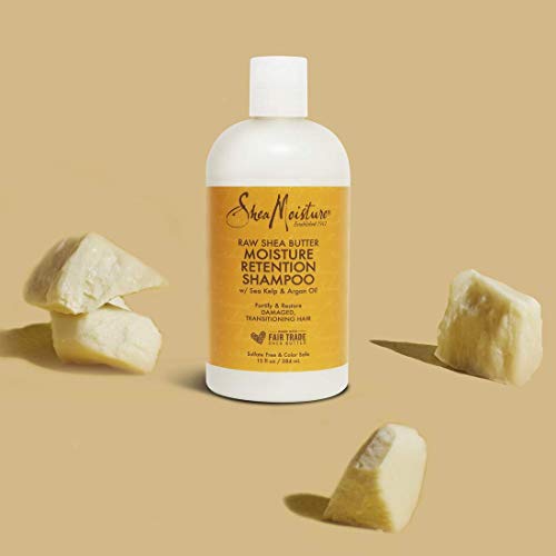 SheaMoisture Moisture Retention Shampoo for Dry, Damaged or Transitioning Hair Raw Shea Butter Shampoo to Hydrate Hair 13 oz 2 Count