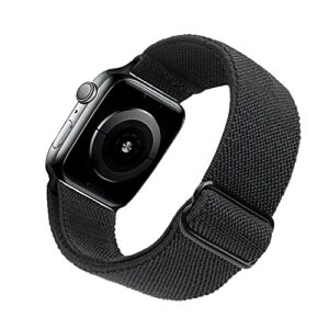 arae stretchy watch band compatible for apple watch band 41mm 40mm 38mm comfortable adjustable sport band for iwatch series 8 7 6 5 4 se 3 2 1 women men - black