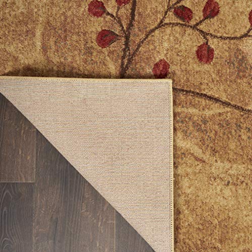 Nourison Somerset Rustic Latte 2'3" x 8' Area-Rug, Easy-Cleaning, Non Shedding, Bed Room, Living Room, Dining Room, Kitchen (2x8) & Anchorlock Non Slip Area Rug Runner Pad 1'8" x 7'6", Ivory