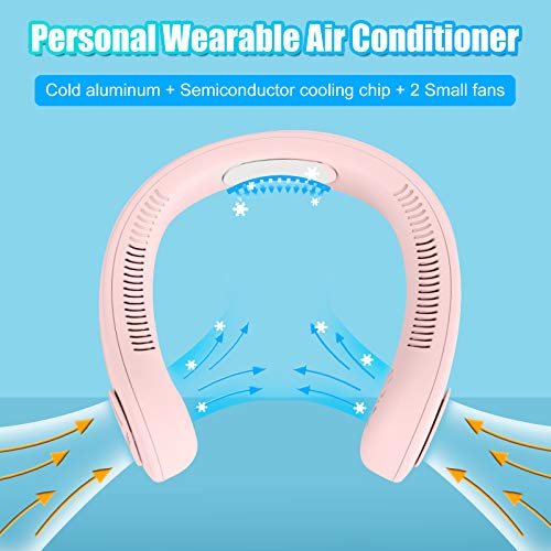 NORMIA RITA [2023 Upgraded] Personal Air Conditioner Neck Fan with Refrigeration Chip USB Poratble Fan LED Screen Fast Cool 45℉-55℉/ 3 Wind Speeds