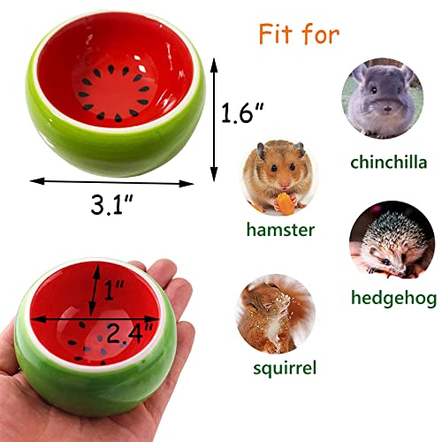 Hamster Bowl Ceramic Small Animal Bowl Hamster Food Dish Prevent Knocking Over, Food Splashing and Chewing Feeding Dish for Gerbil Chinchilla Rat Ferret Hedgehog