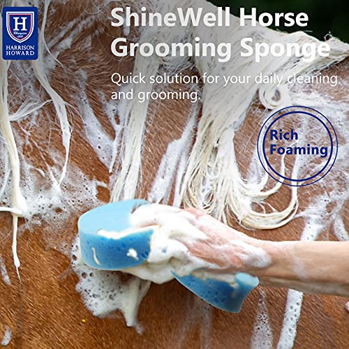 Harrison Howard ShineWell 3PCS Horse Groomer Sponges Dry & Wet Use Horse Massager Grooming Brush-away Mud Dirt Sweat Marking