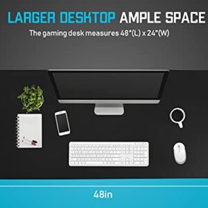 Adjustable Standing Desk, 47" Computer Desk Height Converter Large Desktop Stand Up Desk Fit Dual Monitor for Home Office,Black