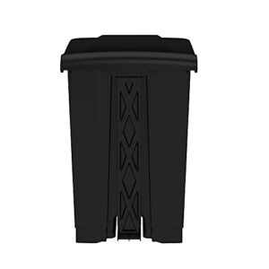 Safco Products Plastic Step-On Trash Can for Hands-Free Disposal, Great for Home/Commercial Use, 12 Gallon, Black (9925BL)