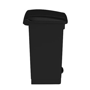 Safco Products Plastic Step-On Trash Can for Hands-Free Disposal, Great for Home/Commercial Use, 12 Gallon, Black (9925BL)