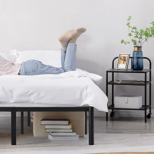 TATAGO 16 Inch Metal Platform Bed Frame with Anti-Collision Round Legs, 3500lbs Heavy Duty Mattress Foundation, Easy Assembly/Silent/Anti-Shake/Non-Slip/No Box Spring Needed, Full