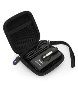 casematix carry case compatible with fender mustang micro headphone amp and charging cable - micro headphone amplifier case only with wrist strap, black