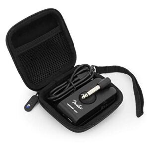 CASEMATIX Carry Case Compatible with Fender Mustang Micro Headphone Amp and Charging Cable - Micro Headphone Amplifier Case Only with Wrist Strap, Black