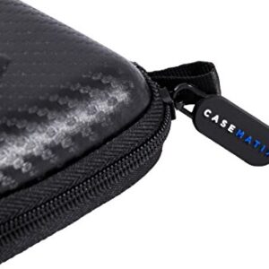 CASEMATIX Carry Case Compatible with Fender Mustang Micro Headphone Amp and Charging Cable - Micro Headphone Amplifier Case Only with Wrist Strap, Black