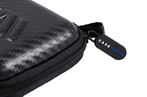 CASEMATIX Carry Case Compatible with Fender Mustang Micro Headphone Amp and Charging Cable - Micro Headphone Amplifier Case Only with Wrist Strap, Black