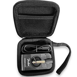 CASEMATIX Carry Case Compatible with Fender Mustang Micro Headphone Amp and Charging Cable - Micro Headphone Amplifier Case Only with Wrist Strap, Black