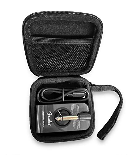 CASEMATIX Carry Case Compatible with Fender Mustang Micro Headphone Amp and Charging Cable - Micro Headphone Amplifier Case Only with Wrist Strap, Black