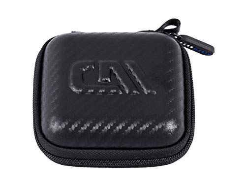 CASEMATIX Carry Case Compatible with Fender Mustang Micro Headphone Amp and Charging Cable - Micro Headphone Amplifier Case Only with Wrist Strap, Black