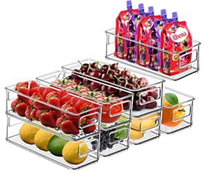 set of 8 pantry organizers - perfect kitchen organization or pantry storage - organizers for freezers, countertops and cabinets - bpa free clear plastic pantry storage racks