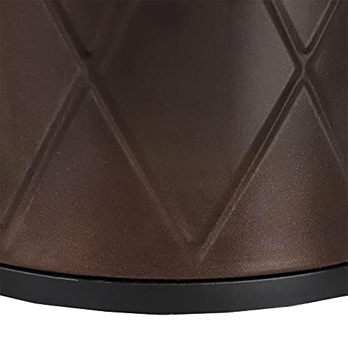 Home Basics Open Top Waste Bin | Non-Skid Base | 8 Lt Capacity | Measures 9.5" x 10.25" | Made from Steel (Diamond Design, Bronze)