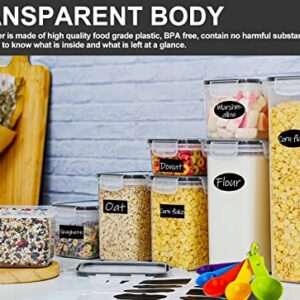 Airtight Food Storage Containers Set, RAZCC 25 PACK Cereal Storage Containers for Kitchen and Pantry Organization BPA Free Kitchen Canisters for Cereal, Rice, Flour & Oats, Free Marker and Labels