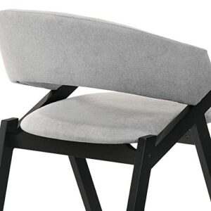 Armen Living Talulah Fabric and Veneer Dining Side Chairs-Set of 2, 19" Seat Height, Gray/Black