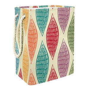 waterproof laundry baskets tall sturdy foldable abstract hand drawn colorful spindle print hamper for adult kids teen boys girls in bedrooms bathroom