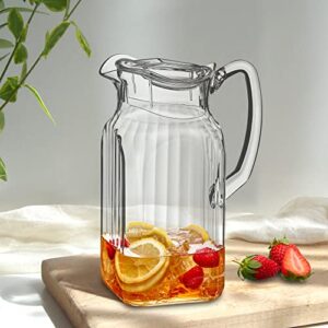 Amazing Abby - Quadly Bandly - Acrylic Pitcher (64 oz), Clear Plastic Water Pitcher with Lid, Fridge Jug, BPA-Free, Shatter-Proof, Great for Iced Tea, Sangria, Lemonade, Juice, Milk, and More