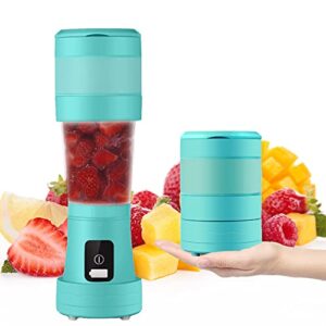 portable collapsible blender with usb rechargeable personal juicer cup with 4000mah battery mini blender with carry handle travel blender for camping/office