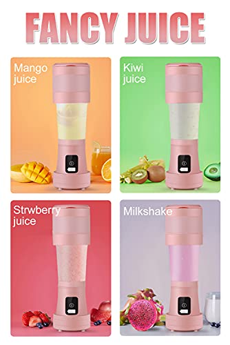 Portable Collapsible Blender with USB Rechargeable Personal Juicer Cup with 4000mAh Battery Mini Blender with Carry Handle Travel Blender for Camping/Office