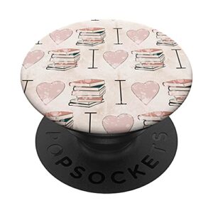 cute book design for book lover and librarian - love reading popsockets swappable popgrip