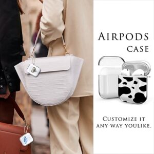 for AirPods Case - ZhuoGuan Clear Case for AirPods Soft TPU Protective Cover Case for AirPods 2 & 1 Wireless Charging Case Headphone Shockproof Cover with Keychain (Cow Point)