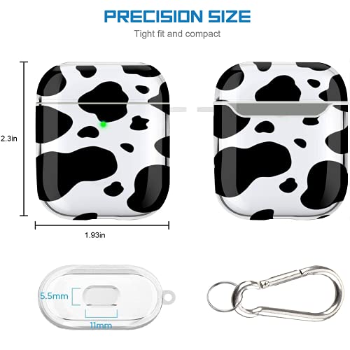 for AirPods Case - ZhuoGuan Clear Case for AirPods Soft TPU Protective Cover Case for AirPods 2 & 1 Wireless Charging Case Headphone Shockproof Cover with Keychain (Cow Point)