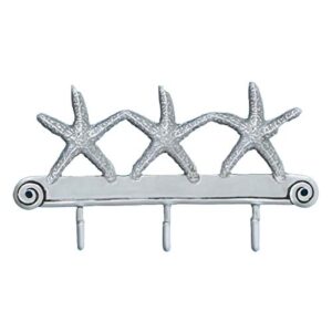 basic spirit pewter tripple hook - starfish - home decorative gift, coat, scarf, bags and bath towel hangers