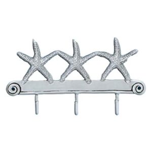 Basic Spirit Pewter Tripple Hook - Starfish - Home Decorative Gift, Coat, Scarf, Bags and Bath Towel Hangers