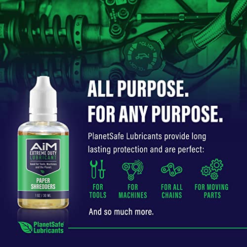 PlanetSafe AIM Paper Shredder Oil - Extreme Duty Lubricant - Home and Office - Safe, Non-Toxic, and Odorless Shredder Lubricant - Best Blade Performance - Cleans, Lubricates, Protects