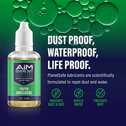 PlanetSafe AIM Paper Shredder Oil - Extreme Duty Lubricant - Home and Office - Safe, Non-Toxic, and Odorless Shredder Lubricant - Best Blade Performance - Cleans, Lubricates, Protects