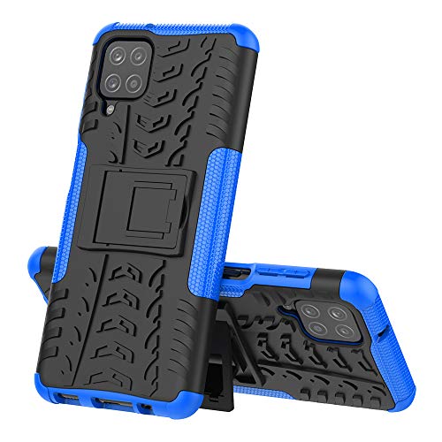 SKTGSLAMY Galaxy A12 Case,Samsung A12 Case,with HD Screen Protector, [Shockproof] Tough Rugged Dual Layer Protective Case Hybrid Kickstand Cover for Samsung Galaxy A12 (Blue)