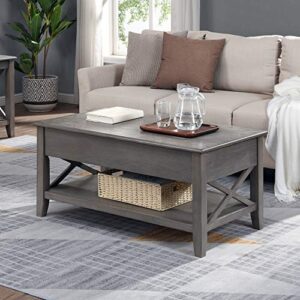 firstime & co. gray allendale lift top coffee table for living room, home office, wood, 39 x 19 x 21.5 inches