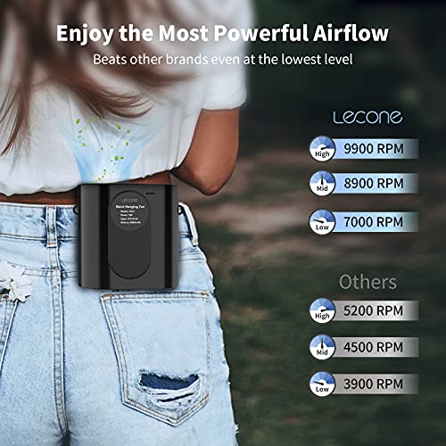 Mini Personal Waist Clip on Fan with FlashLight 9600mAh Power Bank Function USB Rechargeable, 9900RPM Strong Airflow with 3 Speeds, Air Conditioning Cooling Refrigeration Fan for Fishing Working