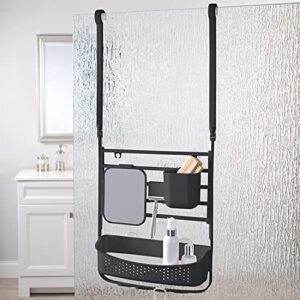 Bath Bliss Deluxe Flex Adjustable Shower Caddy | 2 Hanging Options | Customizable Accessories | Bathroom Storage | Matte Black