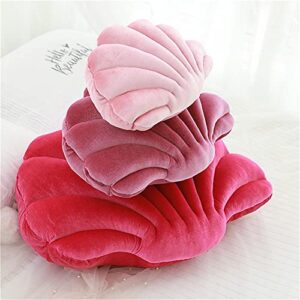 Patty Both Seashell Decorative Pillow Velvet Seashell Throw Pillow, Sea Shell Shaped Throw Pillow Decorative Pillows for Bed Couch Home Office Decor (Pink, Small(12.8*10in 0.3kg))