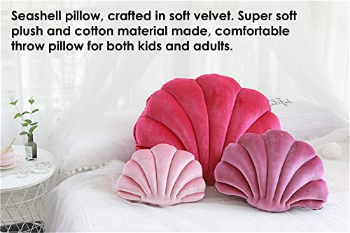 Patty Both Seashell Decorative Pillow Velvet Seashell Throw Pillow, Sea Shell Shaped Throw Pillow Decorative Pillows for Bed Couch Home Office Decor (Pink, Small(12.8*10in 0.3kg))