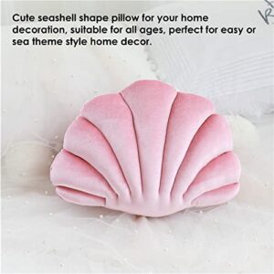 Patty Both Seashell Decorative Pillow Velvet Seashell Throw Pillow, Sea Shell Shaped Throw Pillow Decorative Pillows for Bed Couch Home Office Decor (Pink, Small(12.8*10in 0.3kg))