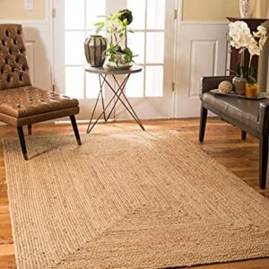 The Home Talk Natural Jute Rug 3' x 5' - Handwoven Reversible Indoor Rug for Farmhouse or Rustic Style - Soft and Durable Material Adds Texture and Warmth to Living Room, Bedroom, or Dining Room