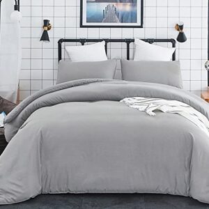 luxlovery silver grey comforter set queen light grey bedding comforter set full women men light grey cotton soft breathable cozy blanket quilts 3 piece comforter with 2 pillowcases